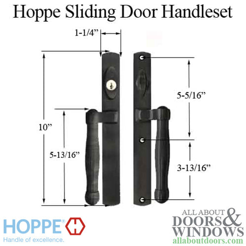 Hoppe HLS 9000 Sliding Door Handle-Set, M574/2165N Active Keyed - Matte Black - Hoppe HLS 9000 Sliding Door Handle-Set, M574/2165N Active Keyed - Matte Black