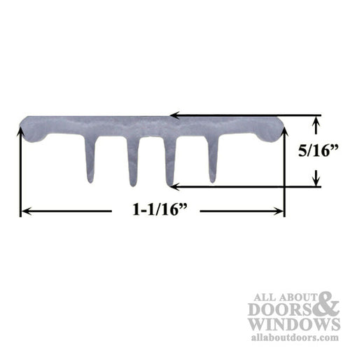 1-1/16 Inch Vinyl Door Bottom Threshold Insert - Gray - 1-1/16 Inch Vinyl Door Bottom Threshold Insert - Gray