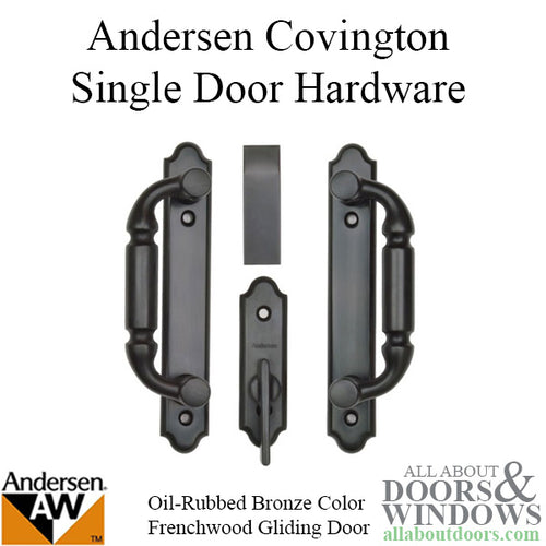 Andersen Frenchwood Gliding Door Trim Hardware, Covington, 2 Panel Interior and Exterior  - Oil Rubbed Bronze - Andersen Frenchwood Gliding Door Trim Hardware, Covington, 2 Panel Interior and Exterior  - Oil Rubbed Bronze