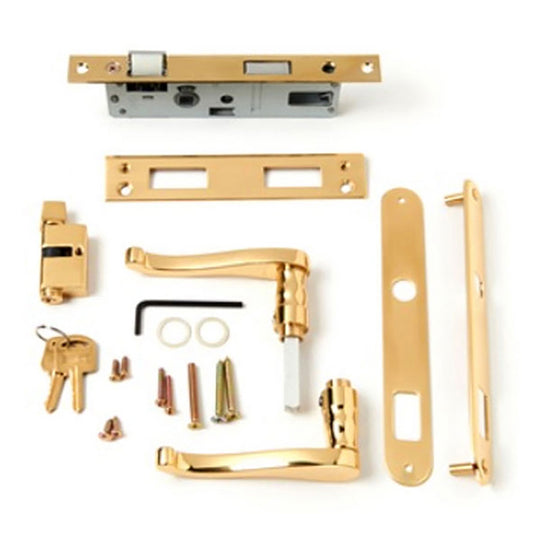 Andersen Emco Forever Full Lite Storm Door Handle Set for 1" Thick Doors - Polished Brass