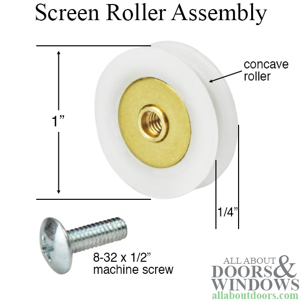 Screen Roller Assembly, Replacement Wheels- 2 pack - Screen Roller Assembly, Replacement Wheels- 2 pack