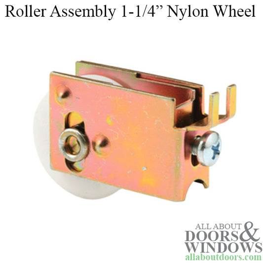 Door Roller For Sliding Doors Adjustable Aluminum U Tab With 1.25 Inch Nylon Wheel