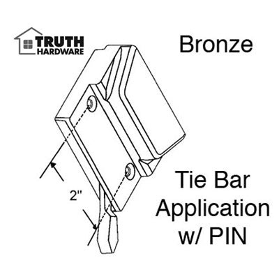 Truth SASH LOCK, With Pin - Tie Bar Application - Bronze - Truth SASH LOCK, With Pin - Tie Bar Application - Bronze