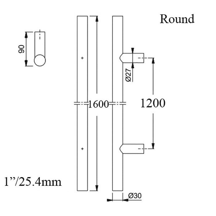 HOPPE Bar-Shaped Round Pull Handle 63