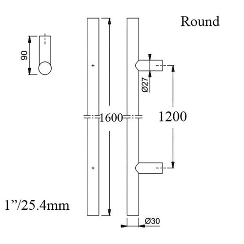 HOPPE Bar-Shaped Round Pull Handle 63