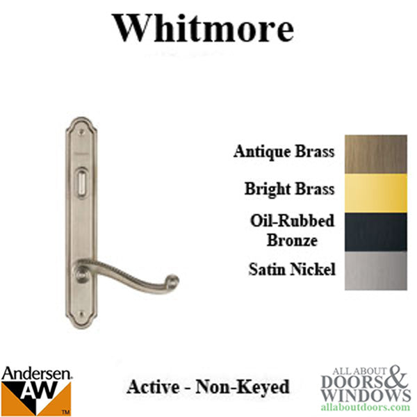 Hardware Kit, Single Door, Whitmore, Active Door - Brushed/Satin Nickel - Hardware Kit, Single Door, Whitmore, Active Door - Brushed/Satin Nickel