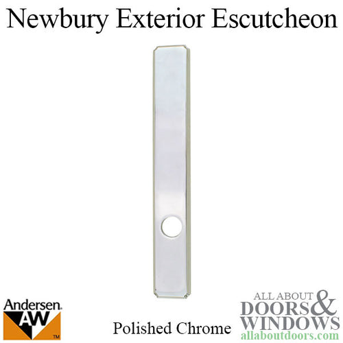 Escutcheon Plate, Newbury Exterior Passive Door - Polished Chrome - Escutcheon Plate, Newbury Exterior Passive Door - Polished Chrome