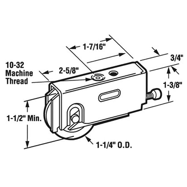 Door Roller For Sliding Doors Steel Plain Back Housing With 1.25 Inch Steel Wheels - Door Roller For Sliding Doors Steel Plain Back Housing With 1.25 Inch Steel Wheels