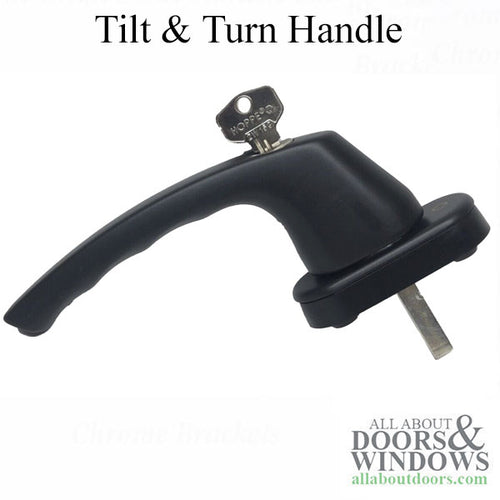 HOPPE Luxembourg Lockable Keyed Handle for Tilt and Turn Windows Matte Black - HOPPE Luxembourg Lockable Keyed Handle for Tilt and Turn Windows Matte Black
