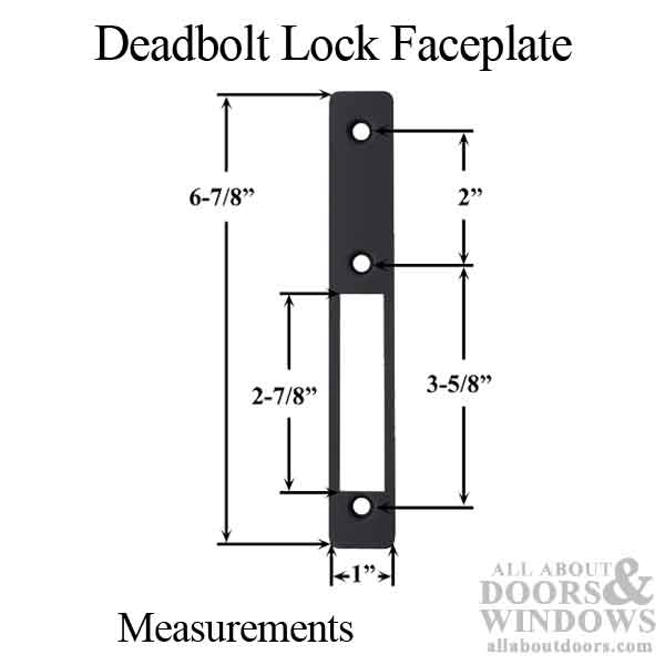 Commercial Deadbolt Lock Flat Faceplate, Choose Color - Commercial Deadbolt Lock Flat Faceplate, Choose Color