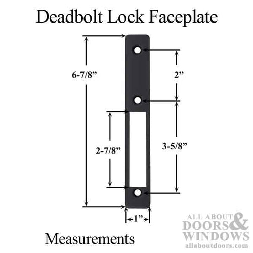 Commercial Deadbolt Lock Flat Faceplate, Choose Color - Commercial Deadbolt Lock Flat Faceplate, Choose Color