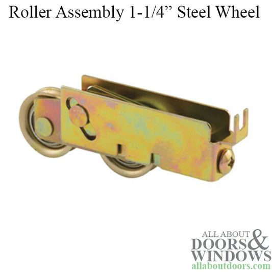 Sliding Door Roller Steel Ball Bearing C-Tab Sliding Door Tandem Roller for Pacific Doors 1.25 Inch Steel Wheel