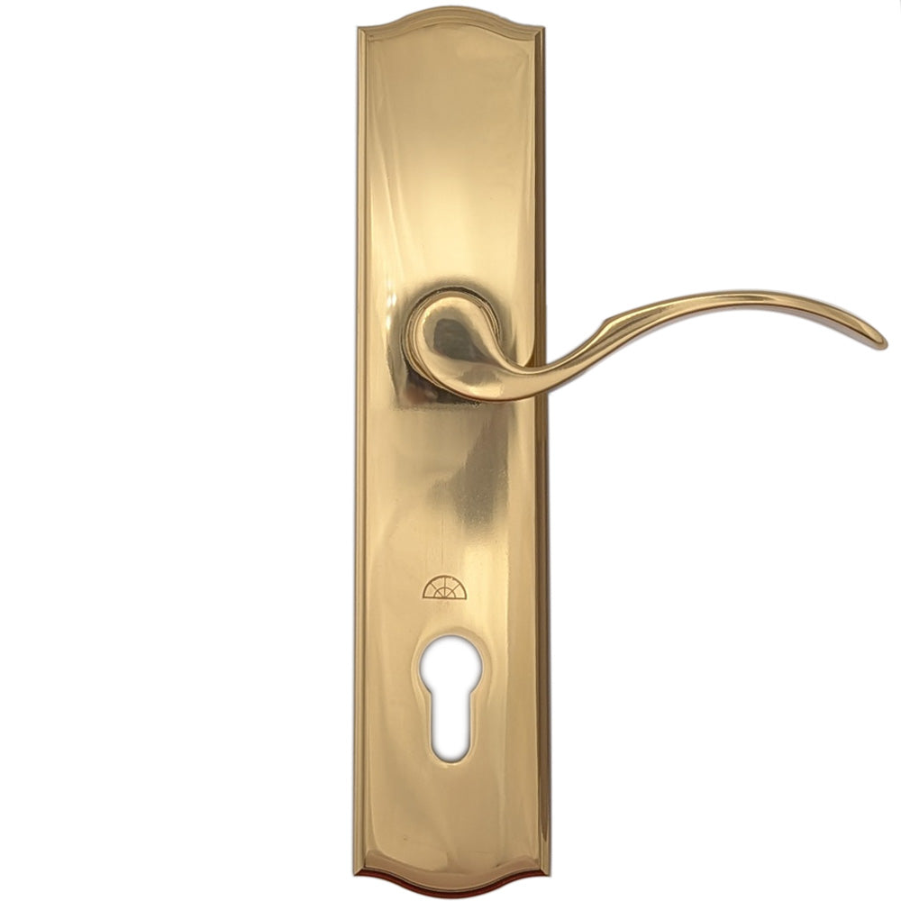 Hoppe Wide Plate Munchen Active Handle Set, M112PL M370  Polished Brass - Hoppe Wide Plate Munchen Active Handle Set, M112PL M370  Polished Brass