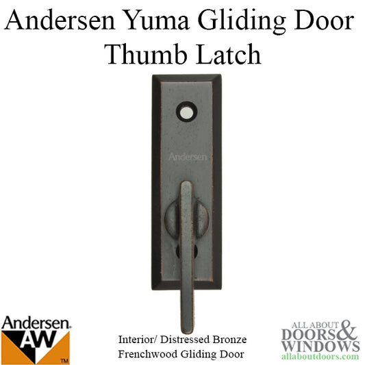 Andersen Frenchwood Gliding Doors - Thumb Latch - Yuma - Inside Lock - Distressed Bronze