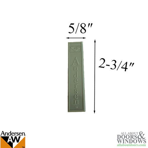 Andersen Window - Perma-Shield Gliding Door Logo Plate w/ Screws, Plastic - Stone - Andersen Window - Perma-Shield Gliding Door Logo Plate w/ Screws, Plastic - Stone