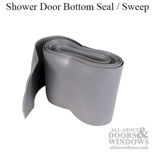 Shower Door Bottom Seal / Sweep - Flat  1-1/2 inch - Gray