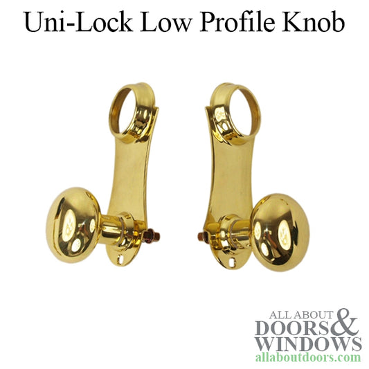 Trim Only - Marks Uni-lock Replacement Knobs with trim plates - Polished Brass