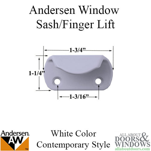 Andersen Contemporary Finger Lift,  Metal - White - Andersen Contemporary Finger Lift,  Metal - White