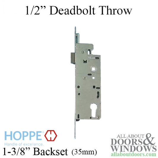 Hoppe Single Point Mortise Lock - 1/2" Deadbolt Throw, 1-3/8" Backset