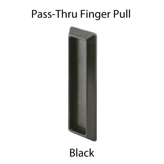 Pass-Thru Finger Pull - Vinyl Window Tilt Latch Hardware, Plastic - Black