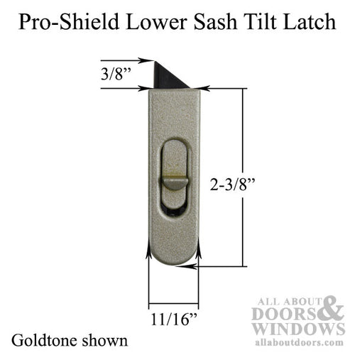 Pro Shield Tilt Latch for Upper  Sash  Black 45° Nose RH - Pro Shield Tilt Latch for Upper  Sash  Black 45° Nose RH