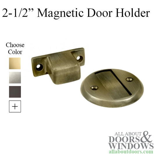 2-1/2" Flush Magnetic Door Holder - Choose from 9 Colors