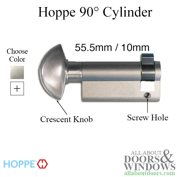 Hoppe 55.5/10 Inactive 90° Non-Logo Non-Keyed Profile Cylinder Lock - Hoppe 55.5/10 Inactive 90° Non-Logo Non-Keyed Profile Cylinder Lock