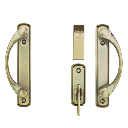 Andersen Newbury 2 Panel Gliding Door Hardware Set - Antique Brass - Andersen Newbury 2 Panel Gliding Door Hardware Set - Antique Brass
