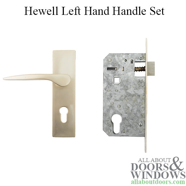 Hewell Handle Set Left Hand Satin Brass - Hewell Handle Set Left Hand Satin Brass