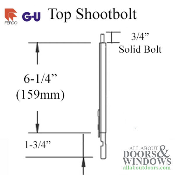 GU Ferco Secury Europa Reversing Gear Top Shootbolt - GU Ferco Secury Europa Reversing Gear Top Shootbolt
