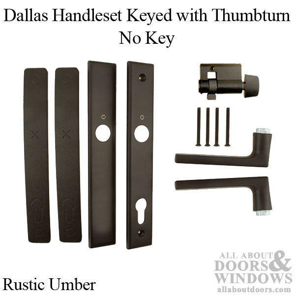 Dallas Contemporary Lever Handle, Inactive, Nonkeyed with Thumbturn,  M1643 / 2161N Set - Rustic Umber - Dallas Contemporary Lever Handle, Inactive, Nonkeyed with Thumbturn,  M1643 / 2161N Set - Rustic Umber