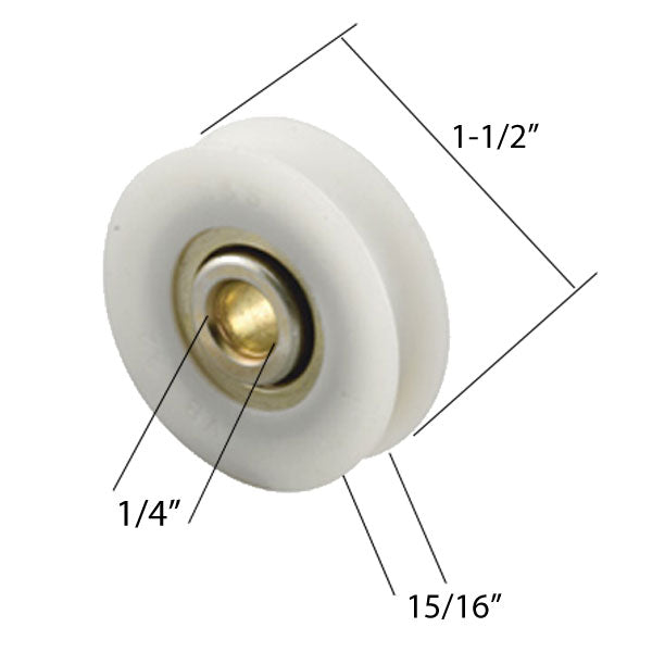 Roller - Sliding Patio Door, Nylon Ball Bearing - 1-1/2 inch Diameter - Roller - Sliding Patio Door, Nylon Ball Bearing - 1-1/2 inch Diameter