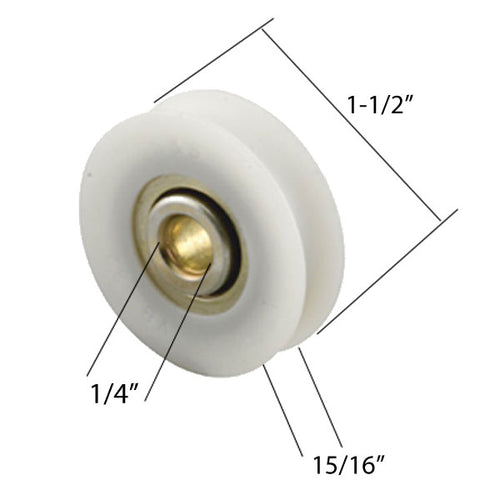 Roller - Sliding Patio Door, Nylon Ball Bearing - 1-1/2 inch Diameter - Roller - Sliding Patio Door, Nylon Ball Bearing - 1-1/2 inch Diameter