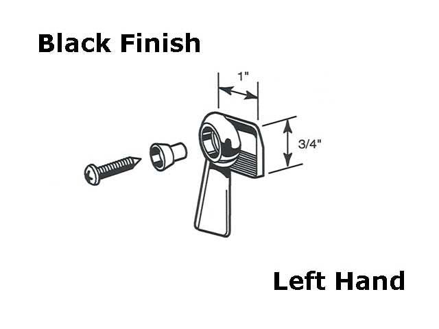 Sash Lock - Sliding Window - Left Hand - 1 Inch - Black Metal - Sash Lock - Sliding Window - Left Hand - 1 Inch - Black Metal