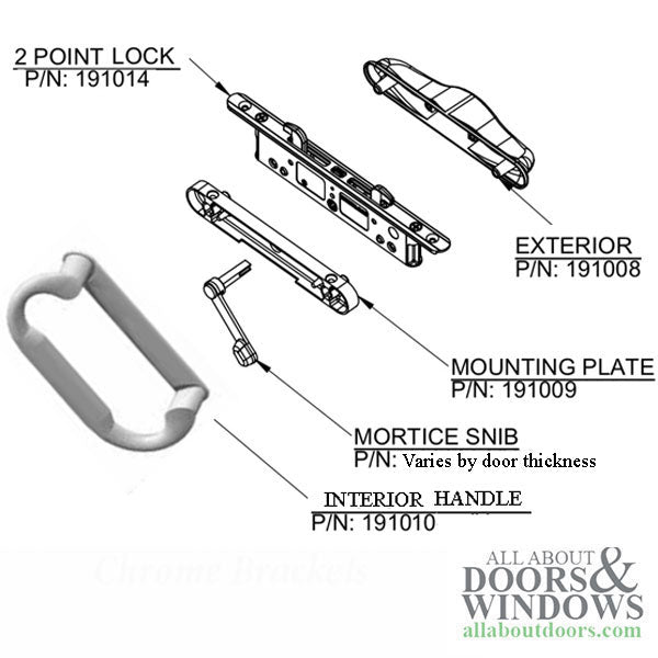 Narrow Style Interior Non-Locking Pull Handle for Sliding Door - Narrow Style Interior Non-Locking Pull Handle for Sliding Door