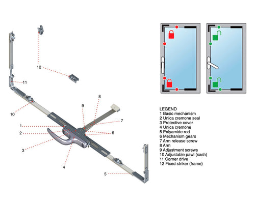 Giesse OS Operator 2  mechanism for casement or awning windows 12-1/2