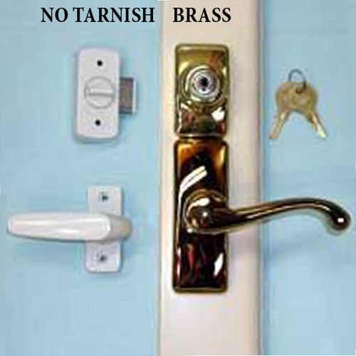 Georgian Storm Door Lever Handle Set with Deadbolt - Georgian Storm Door Lever Handle Set with Deadbolt