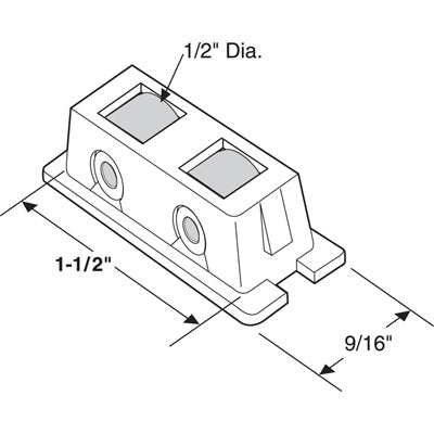 Roller Assembly (Flat) - Sliding Windows, Nylon - Roller Assembly (Flat) - Sliding Windows, Nylon