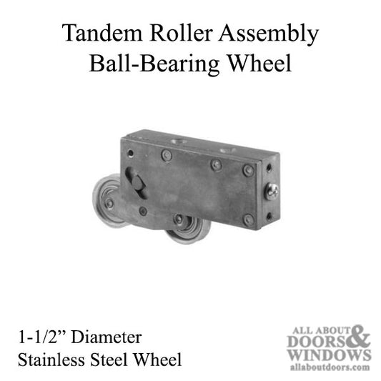 Sliding Patio Door Tandem Roller For Kawneer Doors with Stainless Steel Housing 1.25 inch Stainless Steel Wheel Diameter