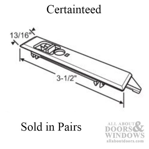 Certainteed Tilt Latch, Snap in style, Sold in Pairs -  White - Certainteed Tilt Latch, Snap in style, Sold in Pairs -  White