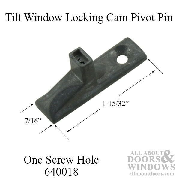 Tilt-In Window Locking Cam Pivot Pin, 1 hole Tilt Stud for Tilt-In wood windows - Zinc Diecast - Tilt-In Window Locking Cam Pivot Pin, 1 hole Tilt Stud for Tilt-In wood windows - Zinc Diecast