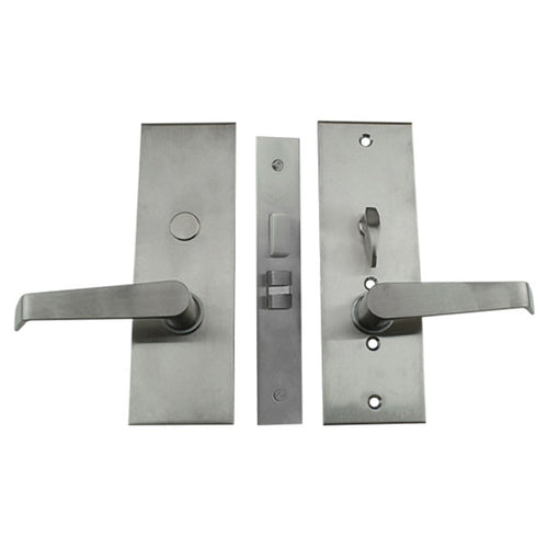 Marks Privacy Lever and Plate Mortise Lockset Left Hand Reverse Satin Chrome - Marks Privacy Lever and Plate Mortise Lockset Left Hand Reverse Satin Chrome