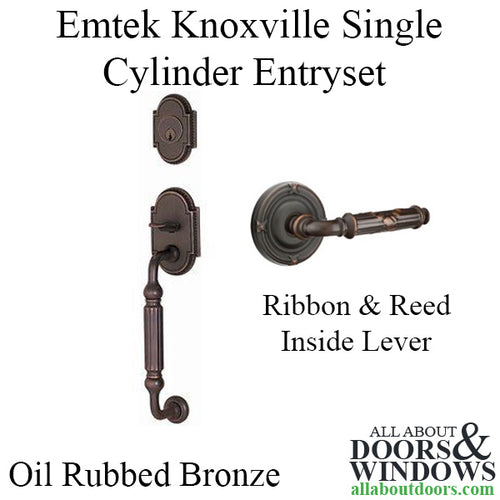 Emtek Knoxville Brass Tubular Style Single Cylinder Entryset - Oil Rubbed Bronze - Emtek Knoxville Brass Tubular Style Single Cylinder Entryset - Oil Rubbed Bronze