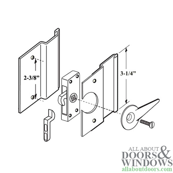 Non-Handed Latch & Pull for Sliding Screen Door - Aluminum - Non-Handed Latch & Pull for Sliding Screen Door - Aluminum