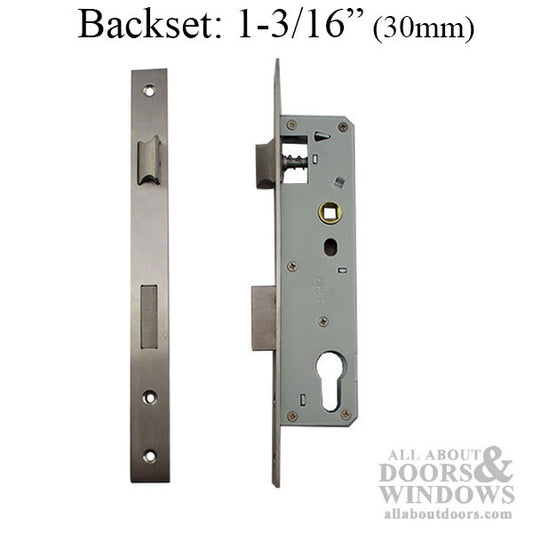 SLIMLINE mortise lock set, 30mm  Backset - Silver