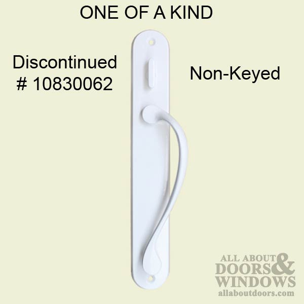 Marvin Active Non-Keyed, Traditional Wide Sliding Door Handle Trim - White - Marvin Active Non-Keyed, Traditional Wide Sliding Door Handle Trim - White