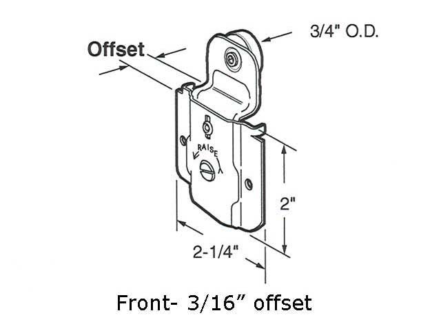 Roller Assembly - 3/4 Inch - Side Mount - Wardrobe Door - Roller Assembly - 3/4 Inch - Side Mount - Wardrobe Door