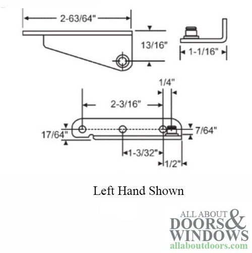 Truth 12785 Casement Sash Bracket Stud Post with Snap Ring - Truth 12785 Casement Sash Bracket Stud Post with Snap Ring