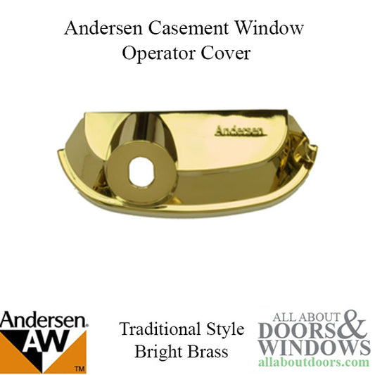 Operator Cover for Andersen Perma-Shield Improved/E-Z Casement Windows - Traditional - Bright Brass