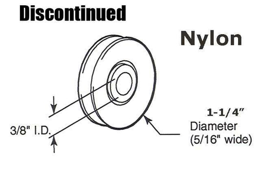 Roller Only, 1-1/4 Diameter Nylon Wheel - DISCONTINUED